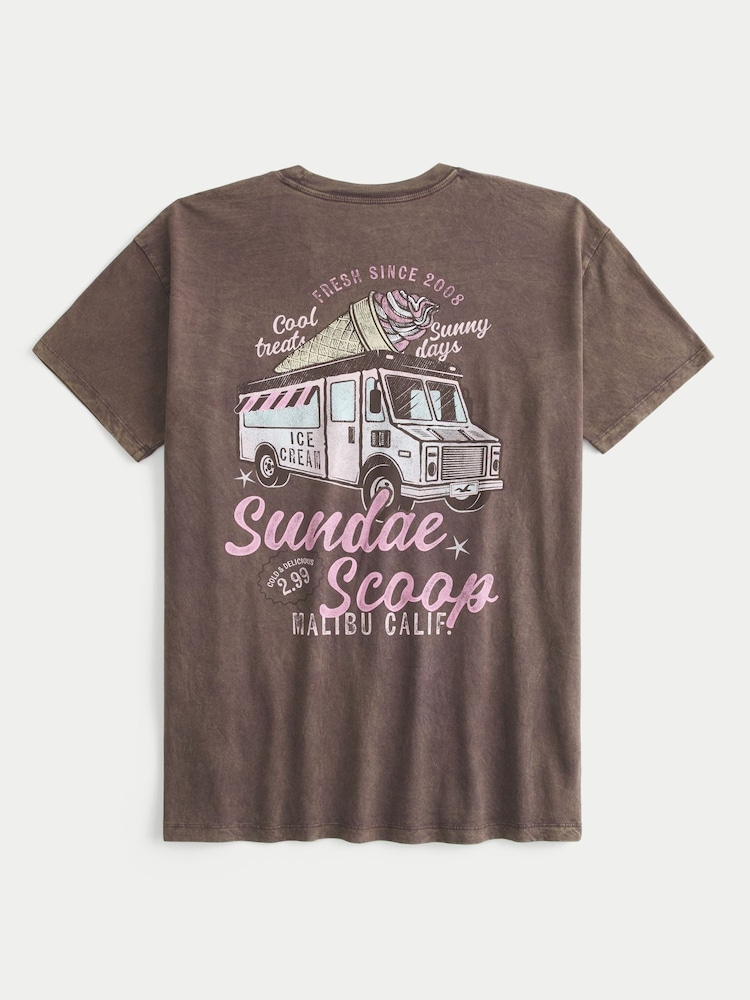Hollister Brown Poolside Graphic T-Shirt - Image 4 of 4