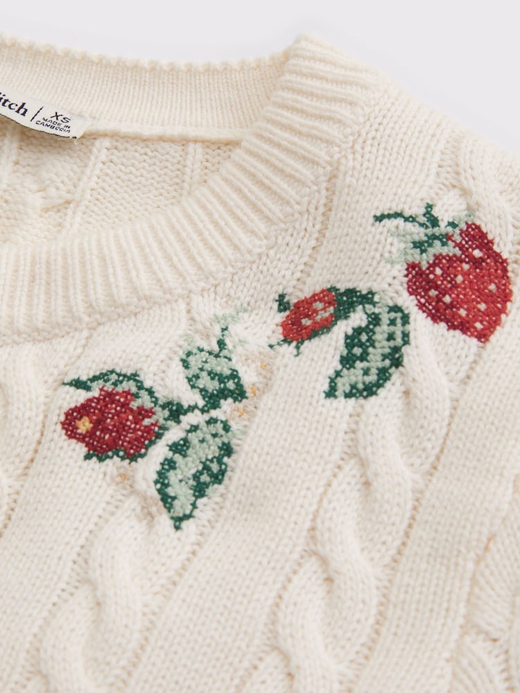 Abercrombie & Fitch White Wimbledon Crochet Cardigan - Image 3 of 3 Abercrombie & Fitch White Wimbledon Crochet Cardigan - Image 3 of 3