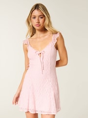 Hollister Pink Lace Mini Dress - Image 1 of 5
