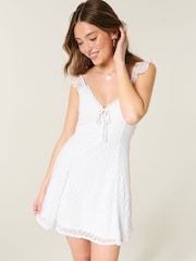 Hollister White Lace Mini Dress - Image 1 of 4