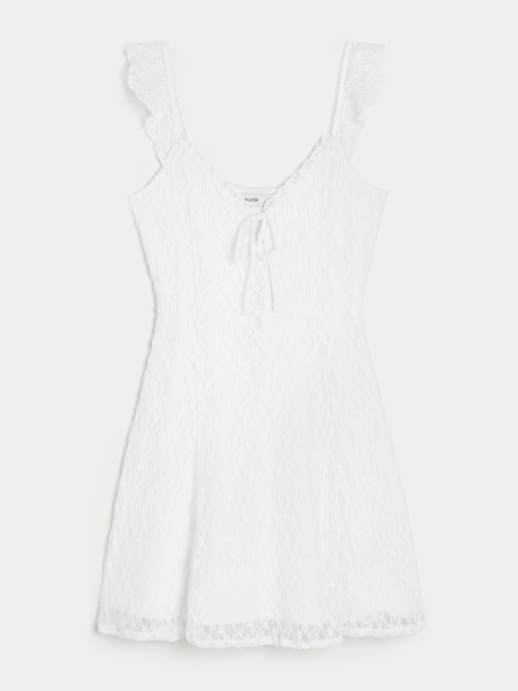 Hollister White Lace Mini Dress - Image 4 of 4