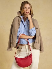 Joules Sadie Mink Brown Button Through Fleece Jacket - Image 3 of 8