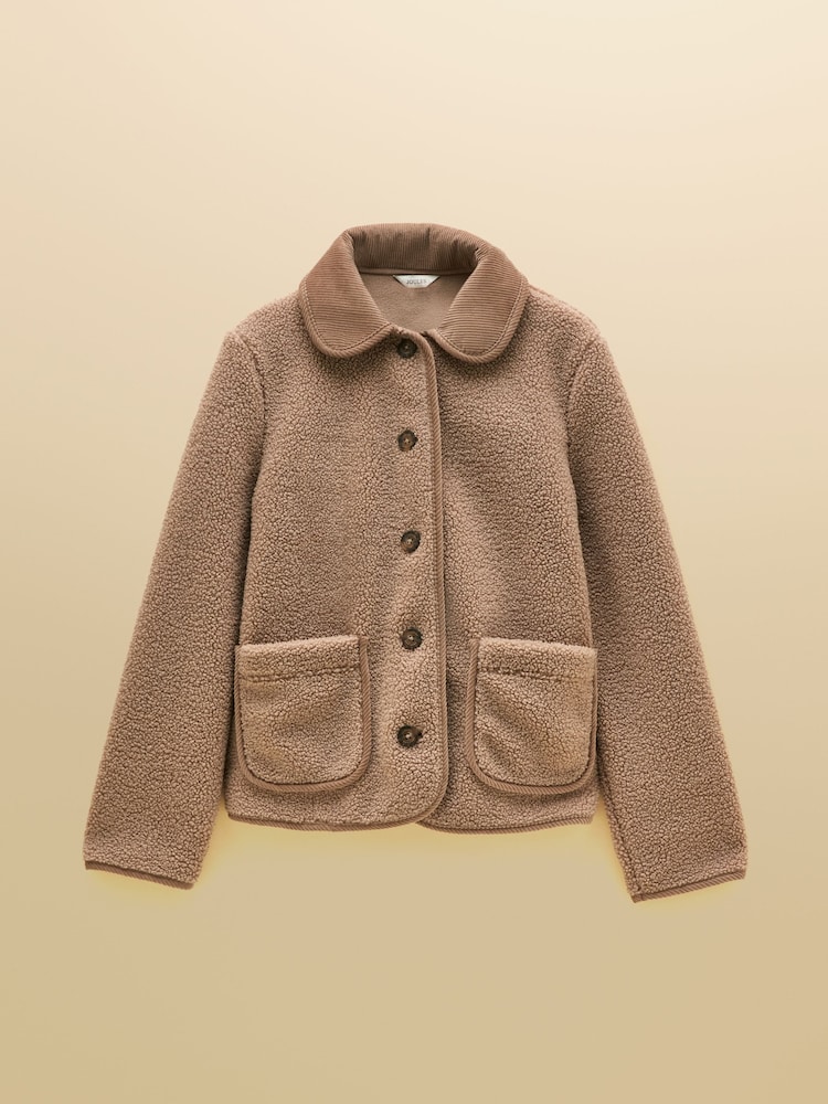 Joules Sadie Mink Brown Button Through Fleece Jacket - Image 8 of 8 Joules Sadie Mink Brown Button Through Fleece Jacket - Image 8 of 8