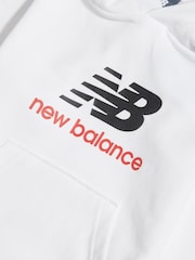 New Balance White Stacked Logo French Terry Hoodie - Image 3 of 3
