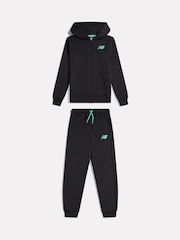 黑色 - New Balance Linear Logo FT Zip Through Hoodie & Joggers Set - 圖片 1/3