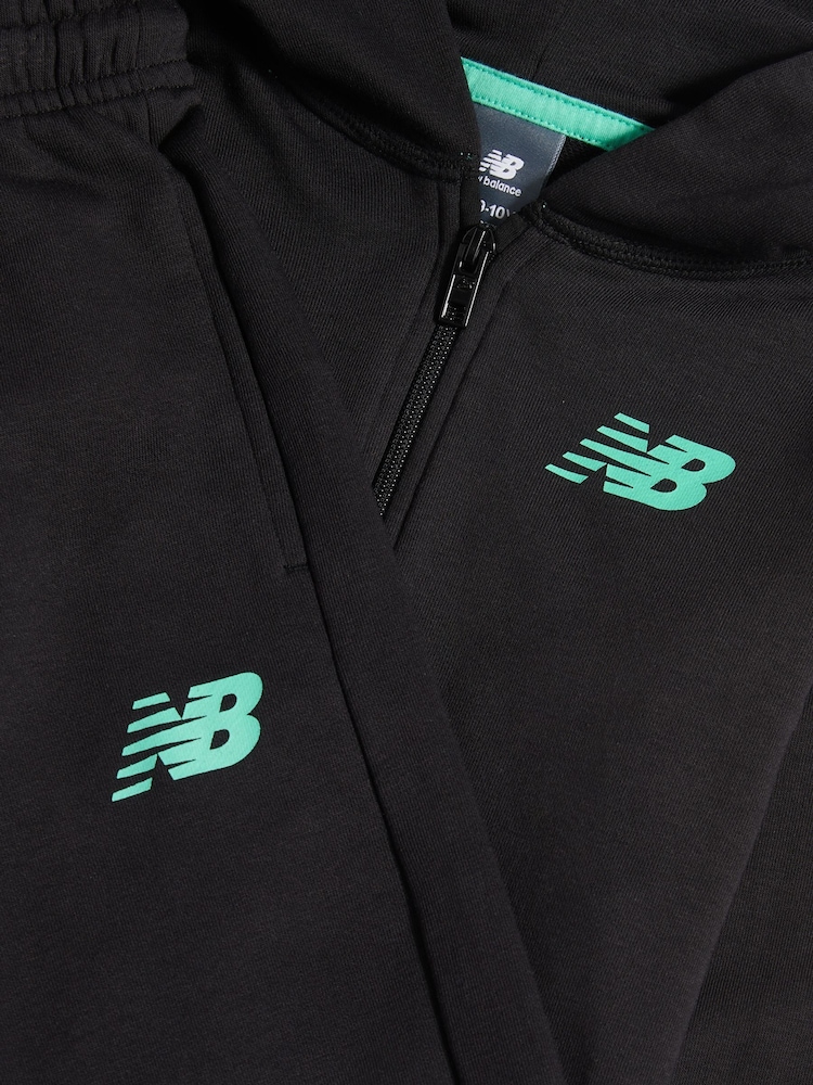黑色 - New Balance Linear Logo FT Zip Through Hoodie & Joggers Set - 圖片 3/3