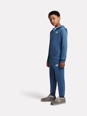 New Balance Blue Linear Logo FT Zip Through Hoodie & Joggers Set - Image 2 of 9