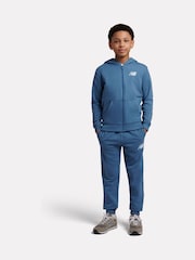 New Balance Blue Linear Logo FT Zip Through Hoodie & Joggers Set - Image 5 of 9