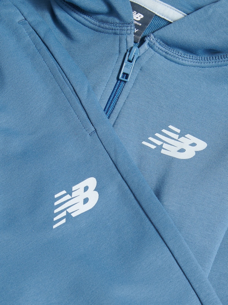 New Balance Blue Linear Logo FT Zip Through Hoodie & Joggers Set - Image 9 of 9 New Balance Blue Linear Logo FT Zip Through Hoodie & Joggers Set - Image 9 of 9
