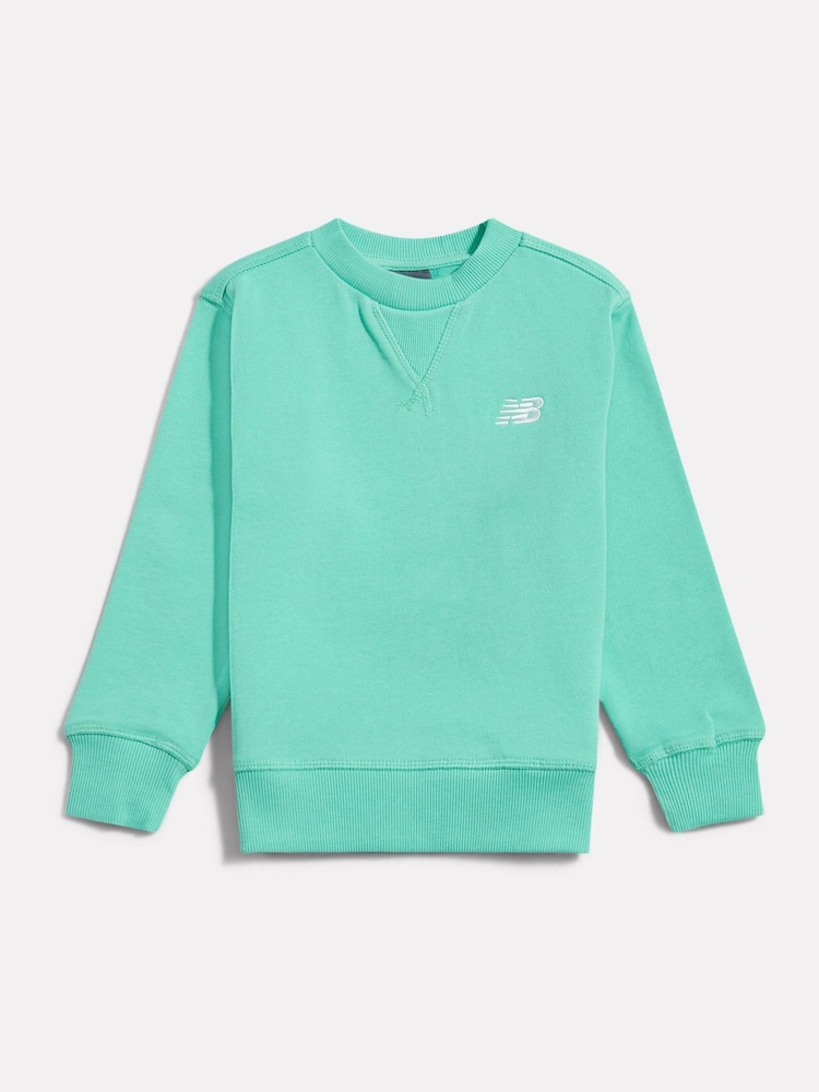 Зелений - New Balance FT Small Logo Crew Neck Sweat Top - Image 1 of 3