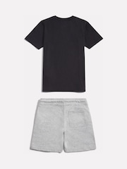 黑色 - New Balance Stacked Logo T-Shirt & FT Shorts Set - 圖片 2/3