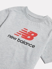 New Balance Grey Stacked Logo T-Shirt - Image 3 of 3