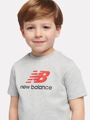 Gris - Camiseta con logotipo apilado de New Balance - Imagen 4 de 8