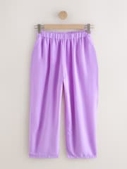 Bright Purple Barrel Leg Trousers with Linen - Image 6 of 8