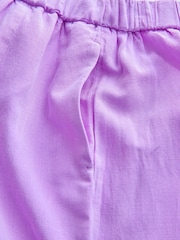 Bright Purple Barrel Leg Trousers with Linen - Image 7 of 8