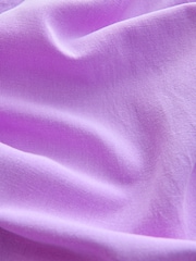 Bright Purple Barrel Leg Trousers with Linen - Image 8 of 8