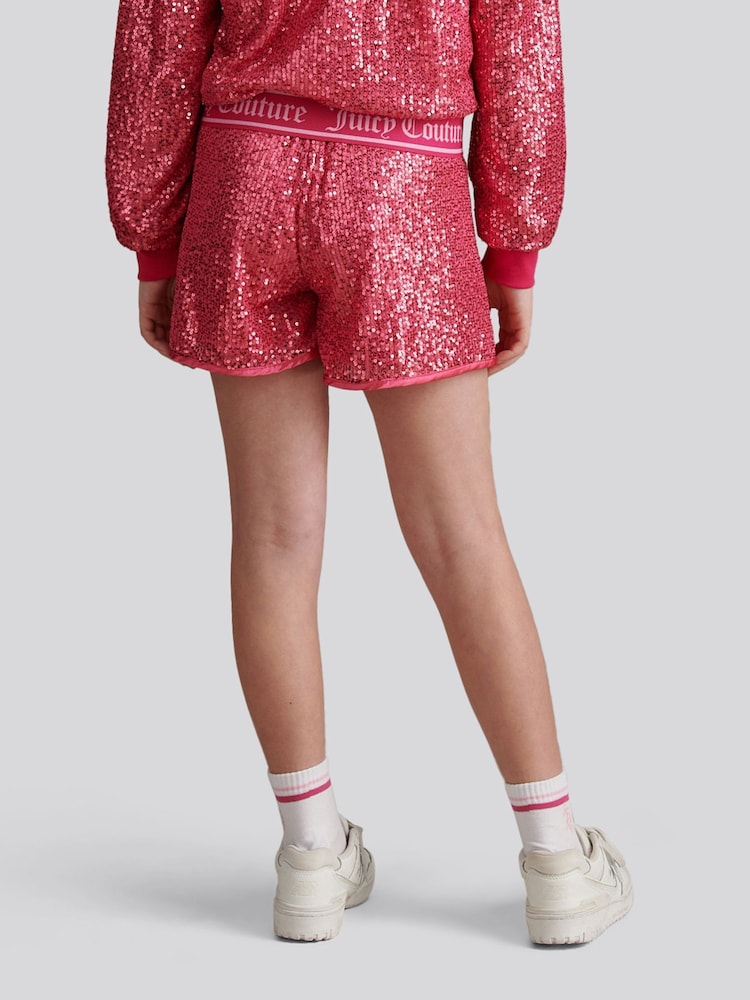 Juicy Couture Pink Sequin Shorts - Image 2 of 7 Juicy Couture Pink Sequin Shorts - Image 2 of 7