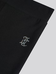 Juicy Couture Black Turn Over Waist With Back Graphic Leggings - Image 4 of 4