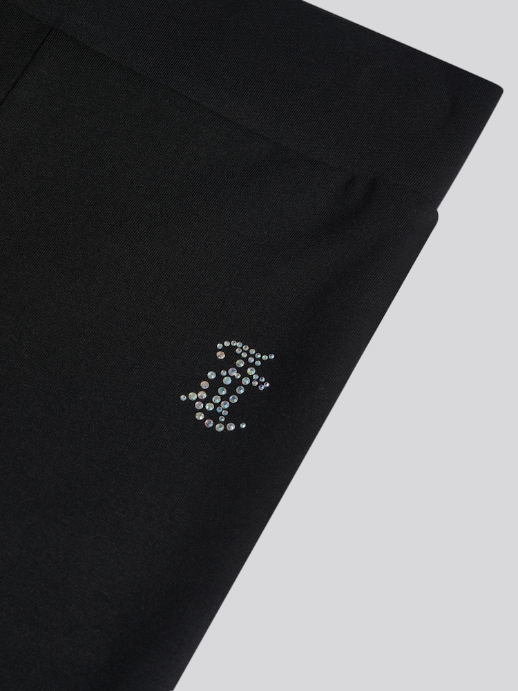 Juicy Couture Black Turn Over Waist With Back Graphic Leggings - Image 4 of 4