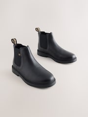 Black Wide Fit (G) Leather Chelsea Boots - Image 1 of 5