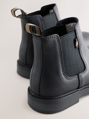 Black Wide Fit (G) Leather Chelsea Boots - Image 4 of 5