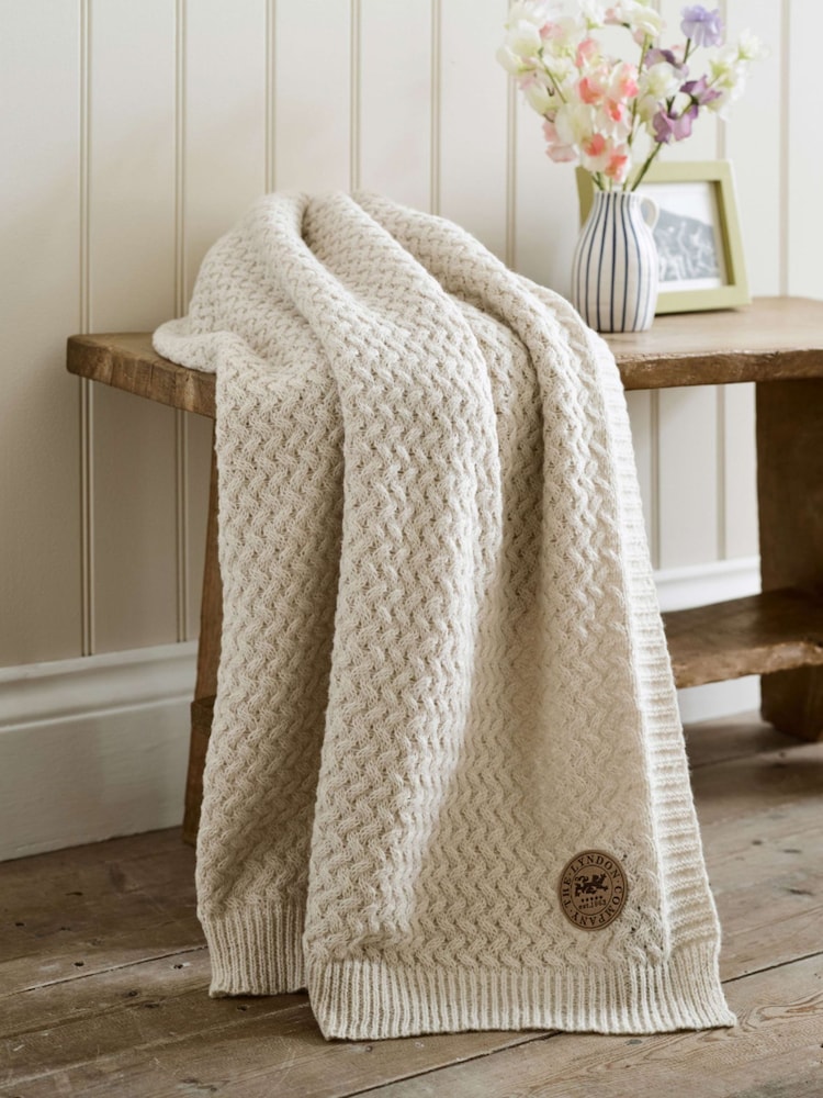 Deyongs Cream Cadenza Knitted Throw - Image 1 of 5 Deyongs Cream Cadenza Knitted Throw - Image 1 of 5