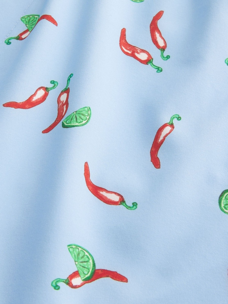Hollister Blue Chili Pepper Swim Shorts - Image 5 of 5