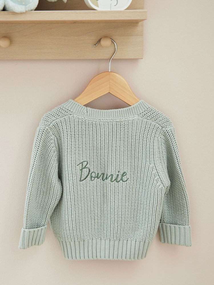 Personalised Sage Name Cardigan by My 1st Years - Image 1 of 3