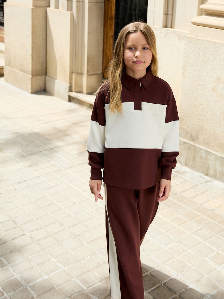 Marrón chocolate - Rugby Top And Joggers Set (3-16yrs) - Imagen 1 de 4