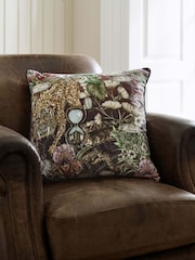 Deyongs Brown Mozambique Plush Velvet Printed Cushion - Image 1 of 6