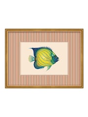 Brookpace Lascelles Red/Gold Tropical Fish IV' Stripy Wall Art in Slim Frame - Image 2 of 4