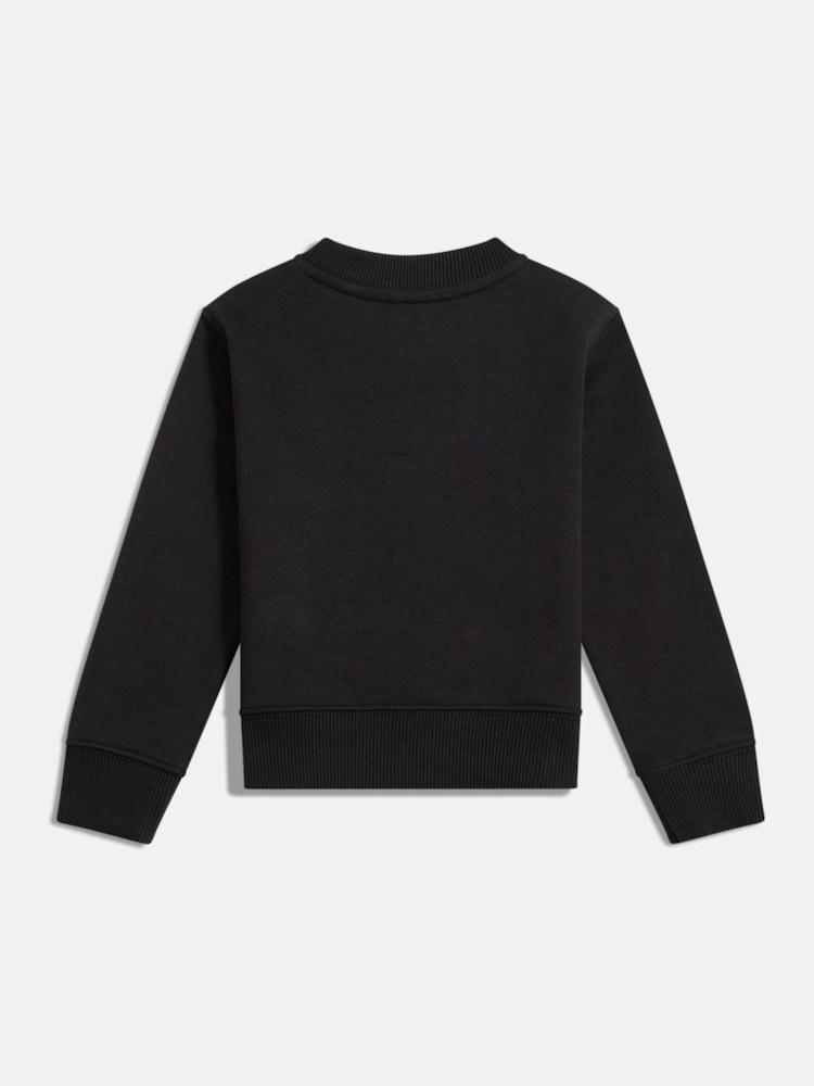 New Balance Black Ground Stacked Logo Crew Neck Sweatshirt - Image 2 of 3 New Balance Black Ground Stacked Logo Crew Neck Sweatshirt - Image 2 of 3