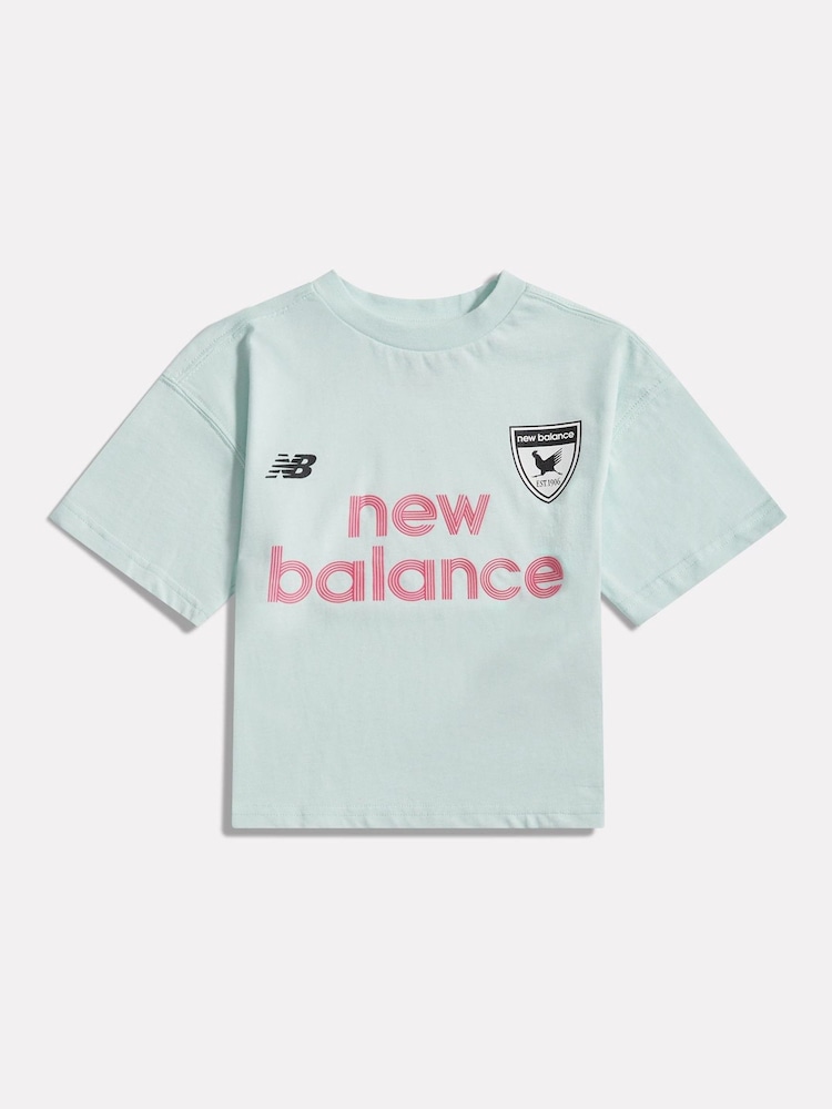 New Balance Green Football Badge Graphic Tee - Image 1 of 3 New Balance Green Football Badge Graphic Tee - Image 1 of 3