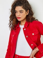 Κόκκινο - Roman κλασικό βαμβακερό Τζιν μπουφάν - Εικόνα 2 από 6