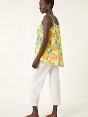 Roman Orange Chiffon Lemon Print Cami Top - Image 3 of 5