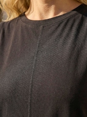 Roman Black Cotton Tiered Stretch Dress - Image 4 of 5