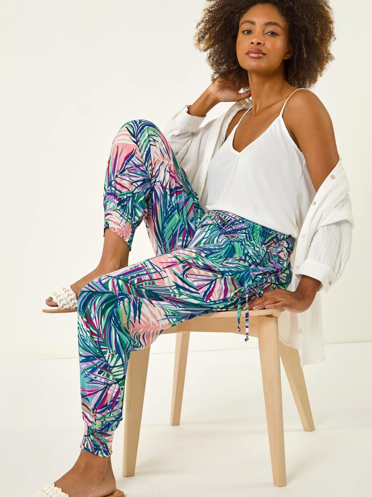 Roman Blue Abstract Tie Pocket Trousers - Image 1 of 5