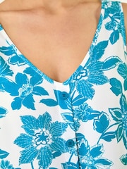 Roman Blue Floral Button Cami Top - Image 5 of 5