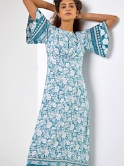 فستان متوسط الطول طبعة زهور من Roman - Image 3 of 5