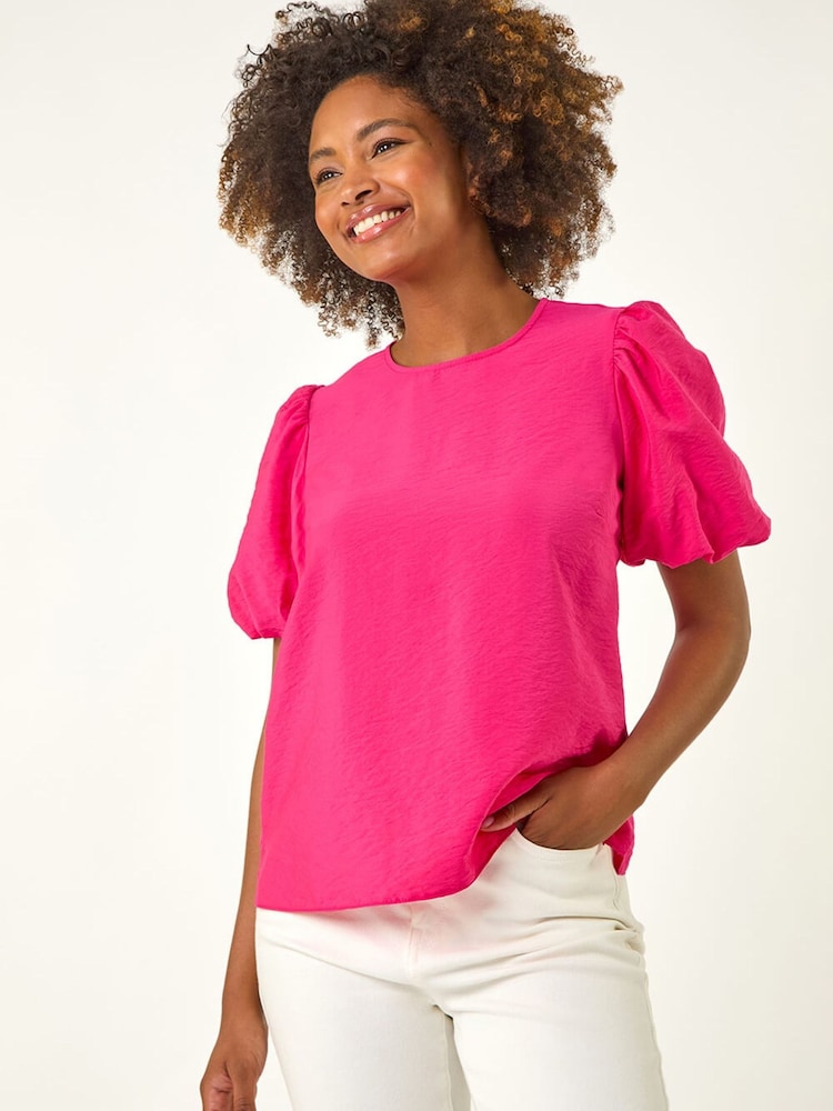 Roman Pink Balloon Short Sleeve Top - Image 2 of 4