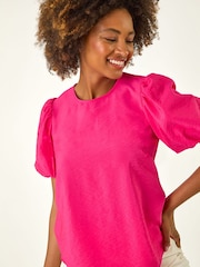 Roman Pink Balloon Short Sleeve Top - Image 5 of 5