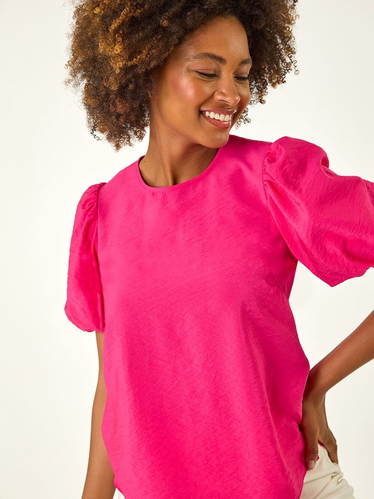 Roman Pink Balloon Short Sleeve Top - Image 5 of 5