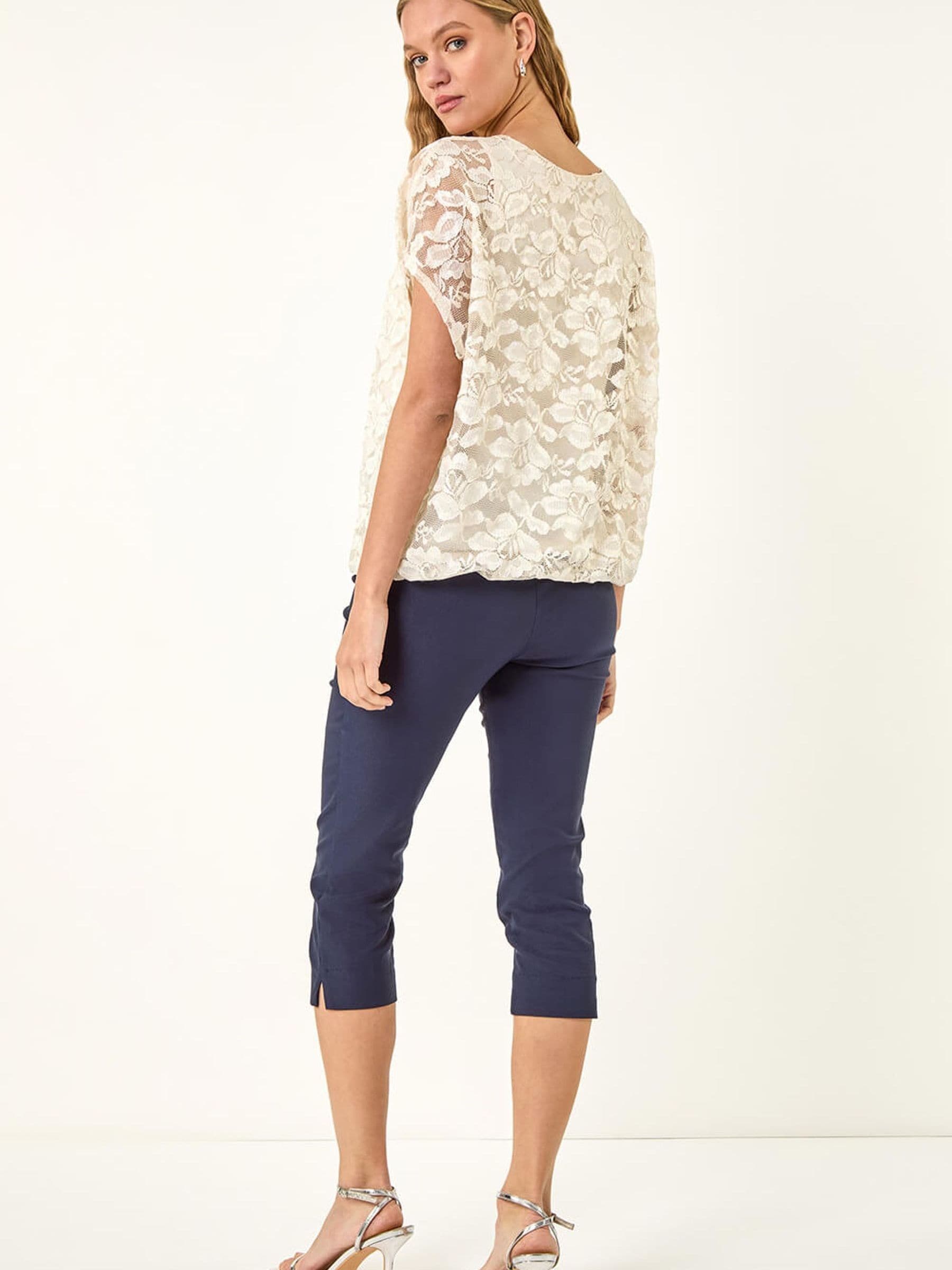 Buy Roman White Floral Lace Overlay Stretch Top from Next South Africa