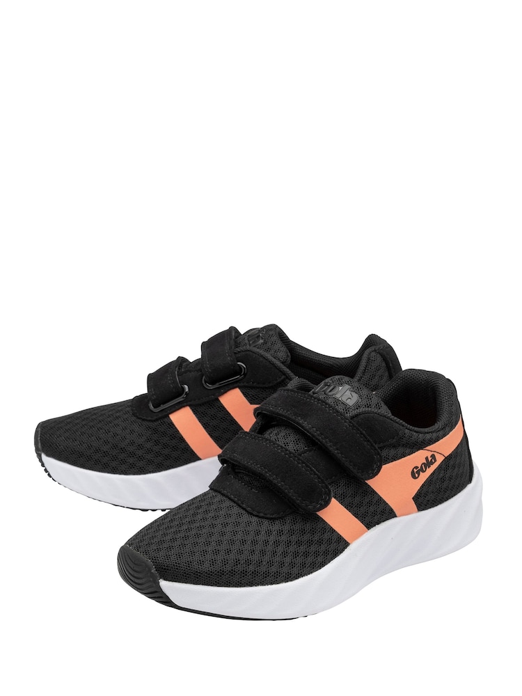 Gola Black Draken Twin Bar QF Mesh Quick Fasten Running Trainers - Image 2 of 4 Gola Black Draken Twin Bar QF Mesh Quick Fasten Running Trainers - Image 2 of 4