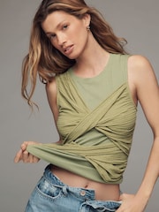 Anthropologie Twisted Crew-Neck Tank Top - Image 1 of 4