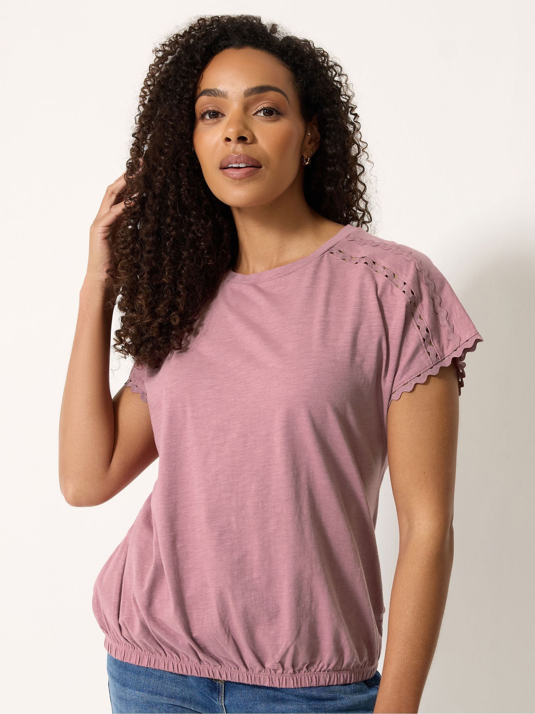 Buy M&Co Pink Scalloped Trim Detail Top from the Next UK online shop