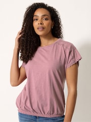 M&Co Pink Scalloped Trim Detail Top - Image 1 of 5