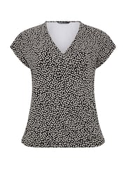 M&Co White Spot Print Grown On Sleeve Wrap Top - Image 5 of 5