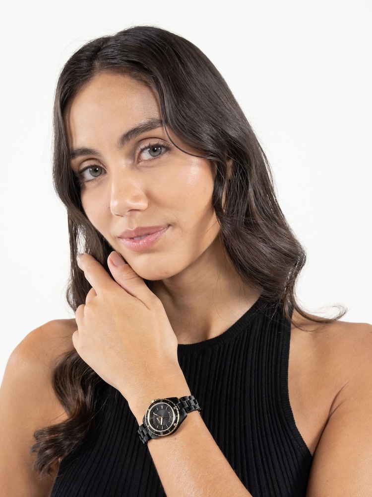 BOSS Black Ladies Sage Aqua Black Ceramic Watch - Image 1 of 6