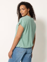M&Co Green Scalloped Trim Detail Top - Image 2 of 5